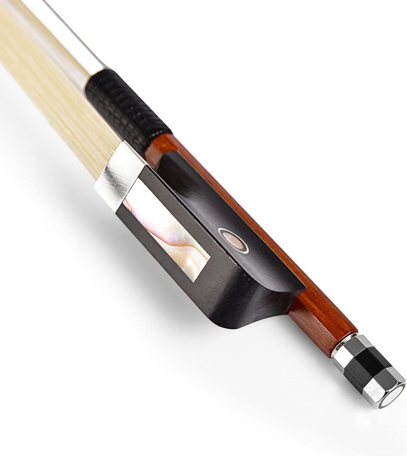 WinsterBow Brazilwood Ebony Violin Viola Cello Bow Full Size Ebony Frog with Natural Horsehair (viola Bow 1/2) - Image 1